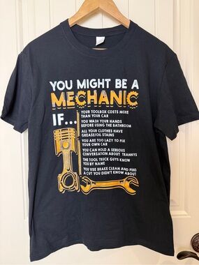 You Might Be a Mechanic If… Graphic T-Shirt Men’s M Black Cotton Funny Tee